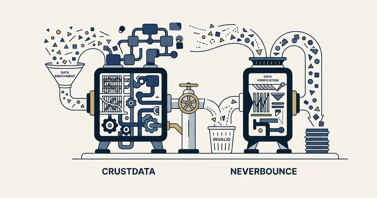 Editorial illustration for Crustdata vs NeverBounce