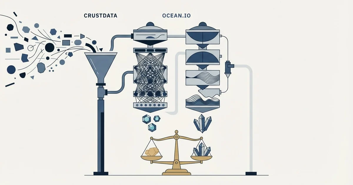 Editorial illustration for Crustdata vs Ocean.io