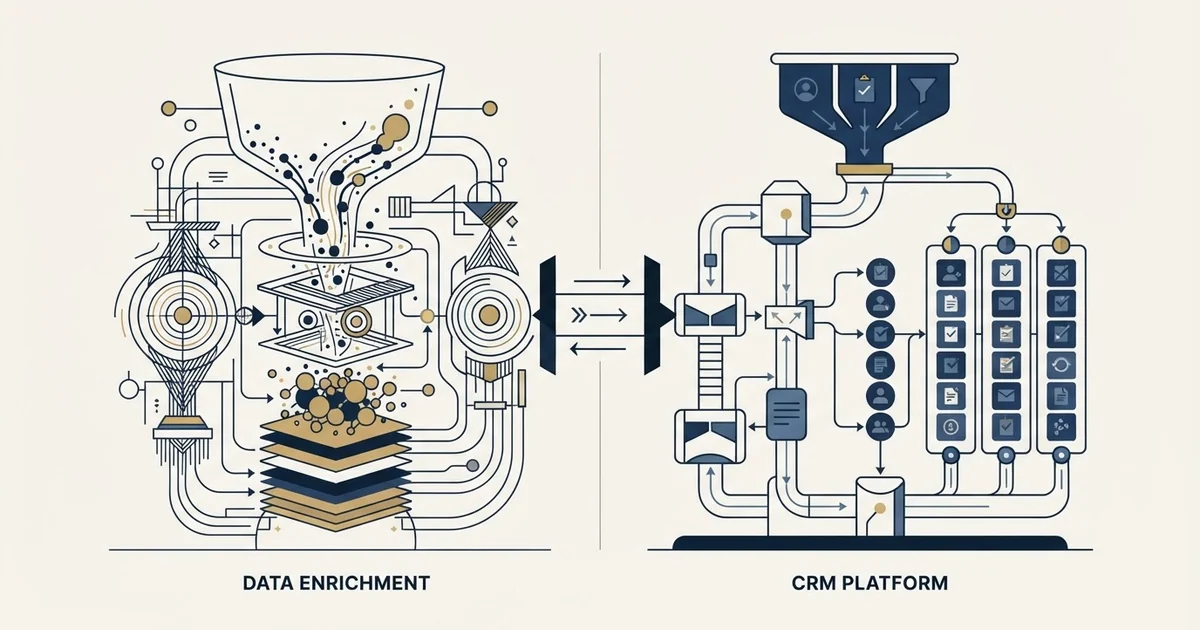 Editorial illustration for Crustdata vs OnePageCRM