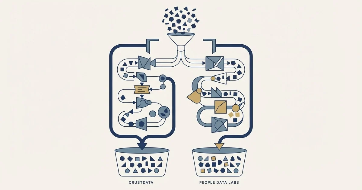 Editorial illustration for Crustdata vs People Data Labs