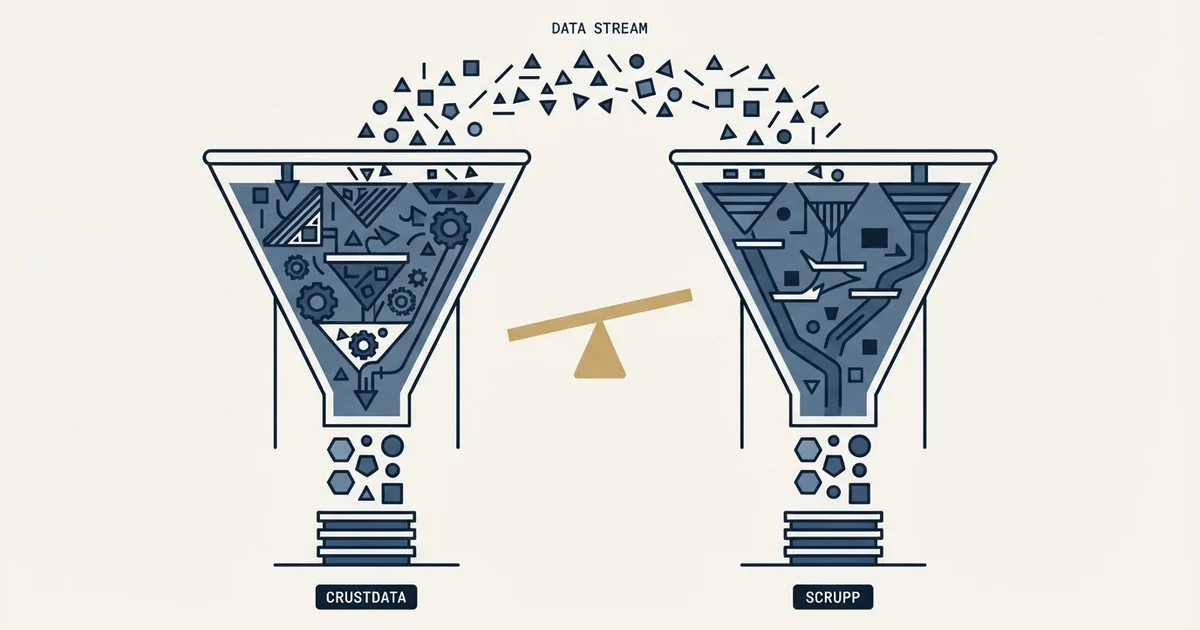 Editorial illustration for Crustdata vs Scrupp