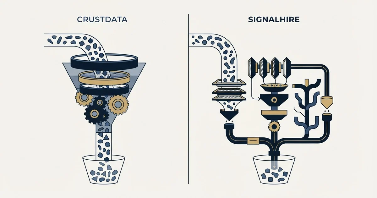 Editorial illustration for Crustdata vs SignalHire