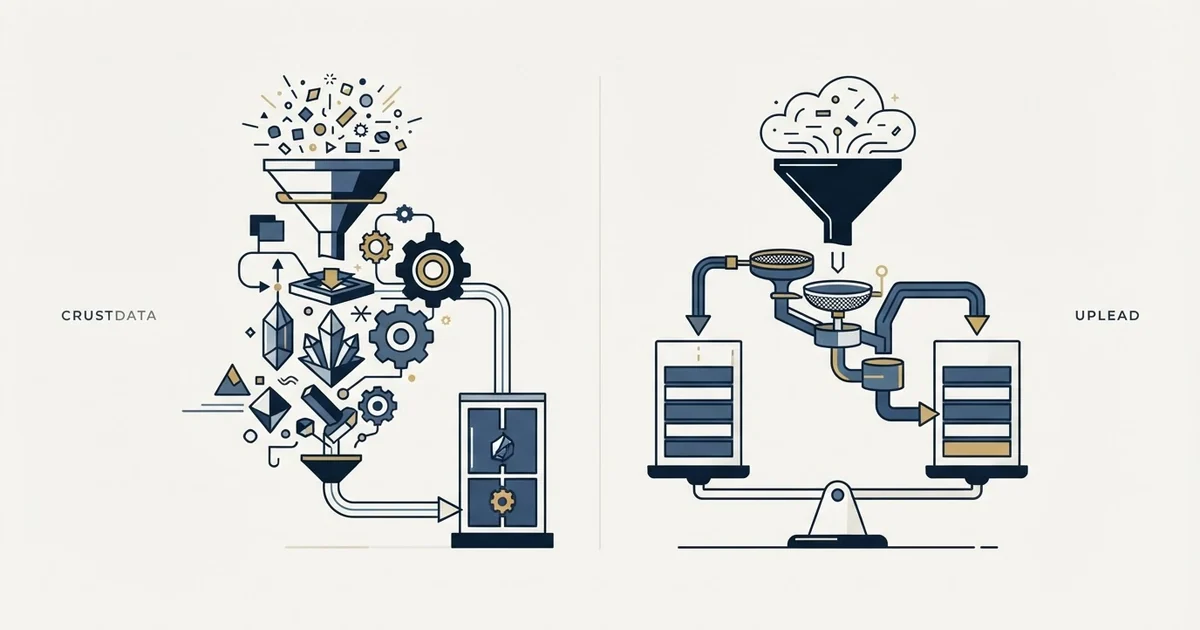 Editorial illustration for Crustdata vs UpLead