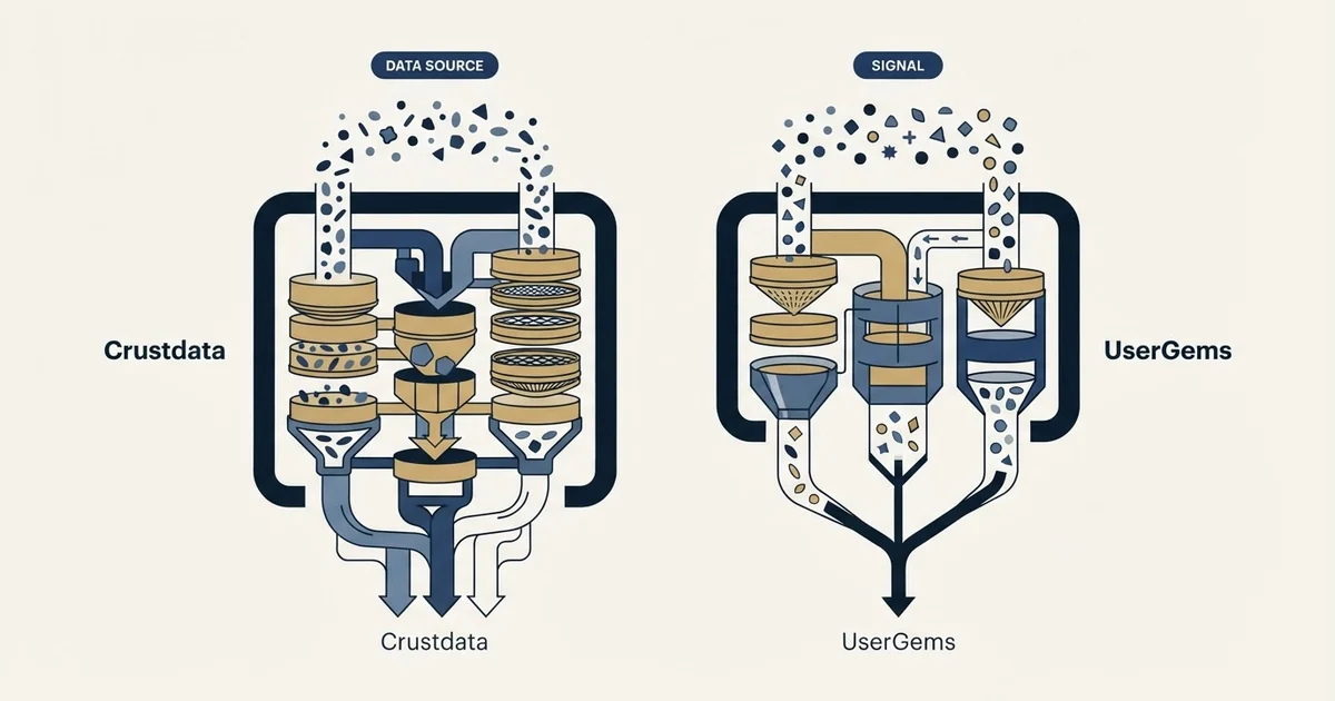 Editorial illustration for Crustdata vs UserGems