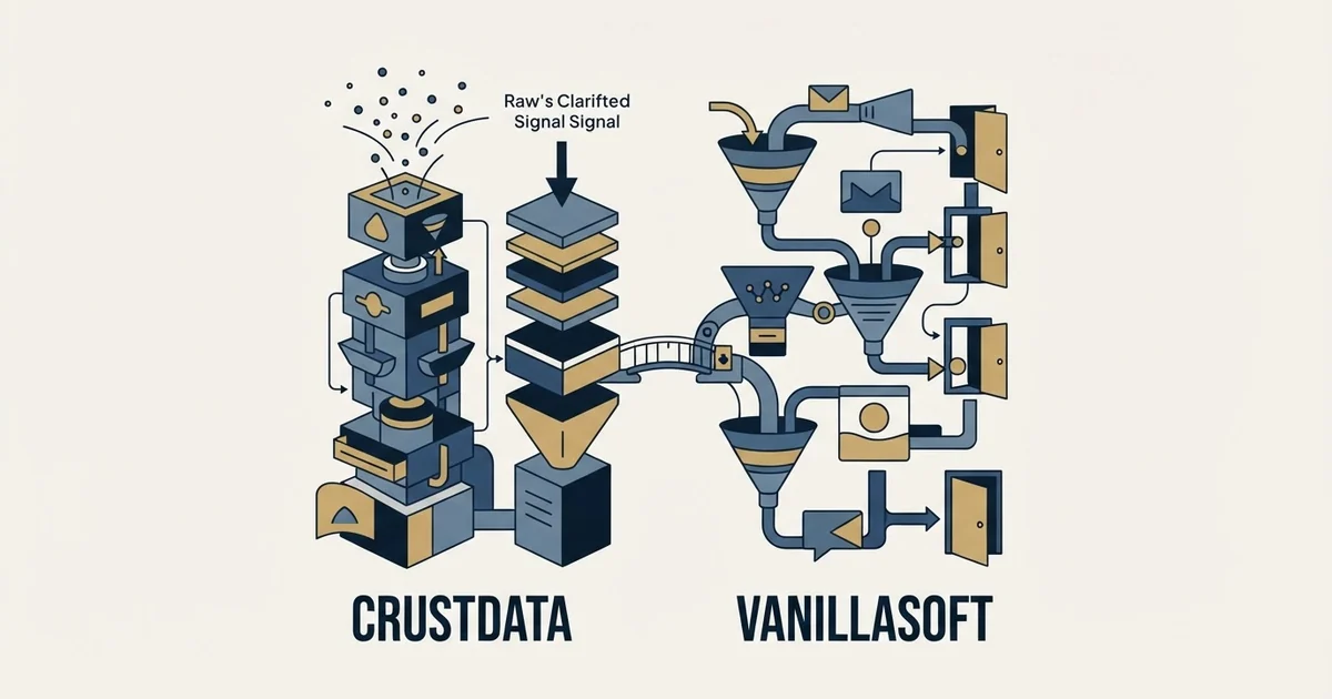 Editorial illustration for Crustdata vs Vanillasoft