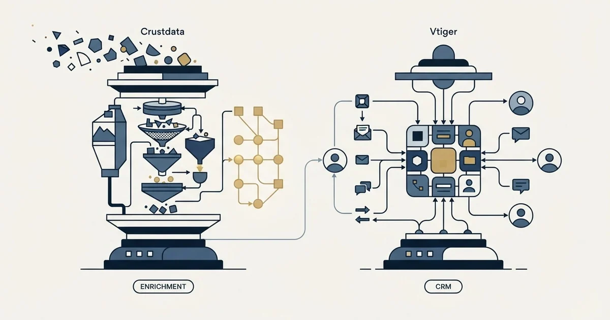 Editorial illustration for Crustdata vs Vtiger