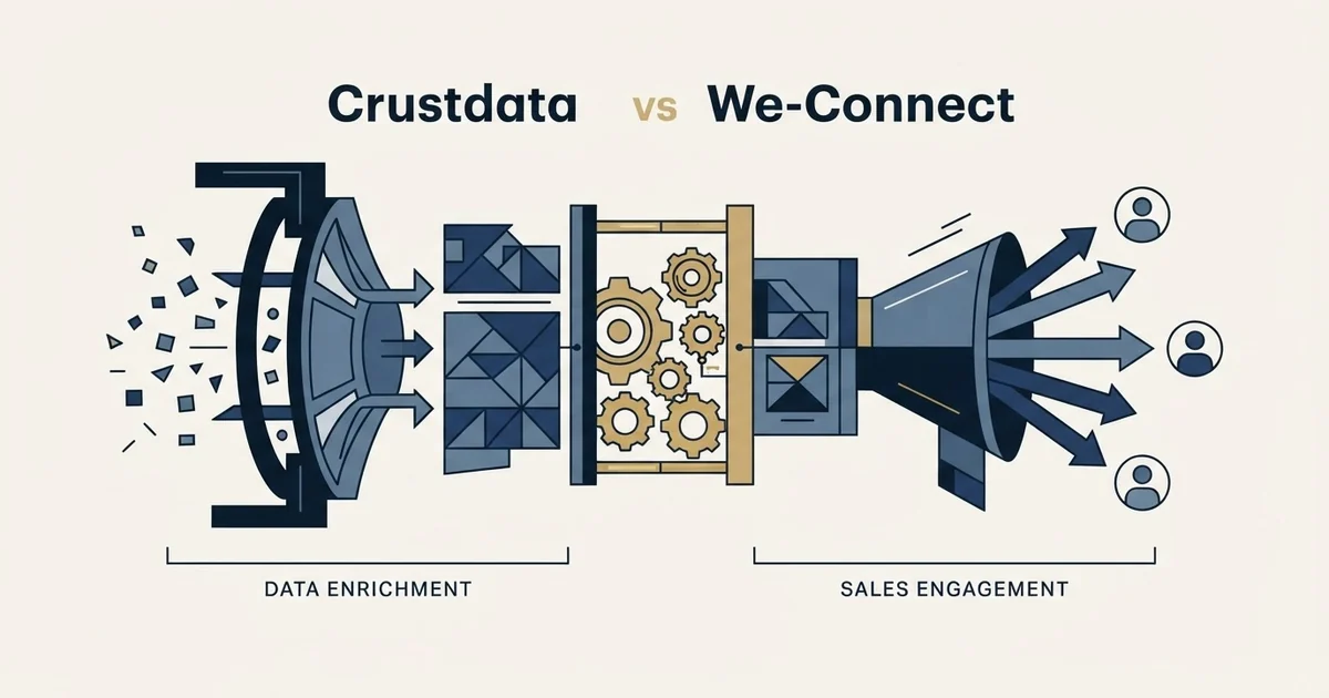 Editorial illustration for Crustdata vs We-Connect