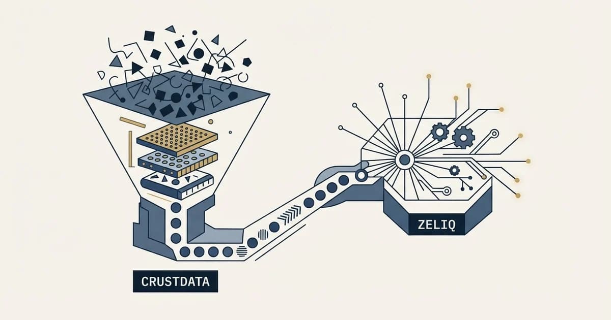 Editorial illustration for Crustdata vs Zeliq