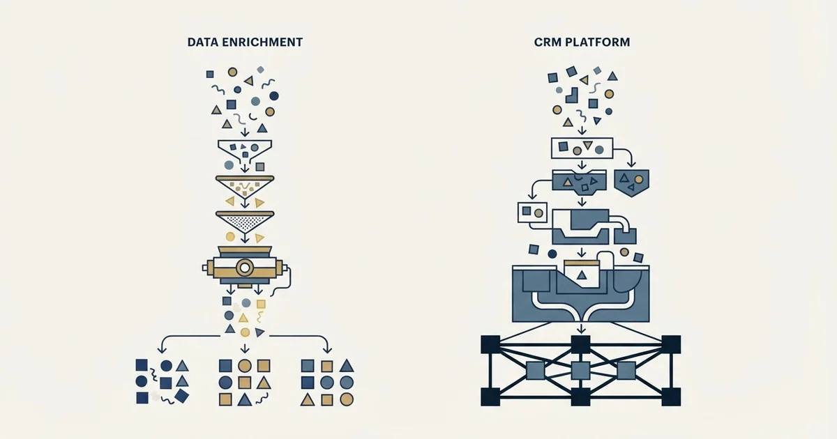 Editorial illustration for Crustdata vs Zoho CRM