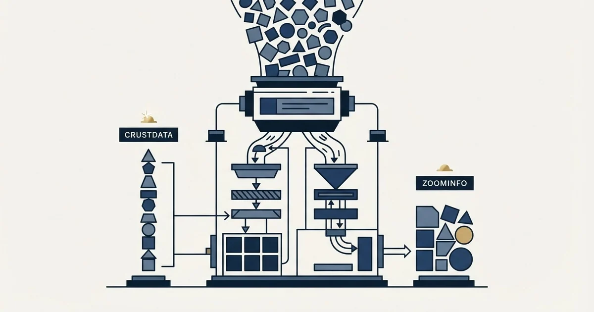 Editorial illustration for Crustdata vs ZoomInfo