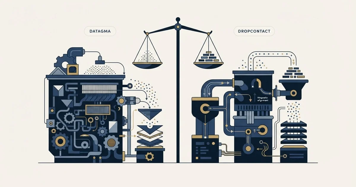 Editorial illustration for Datagma vs Dropcontact