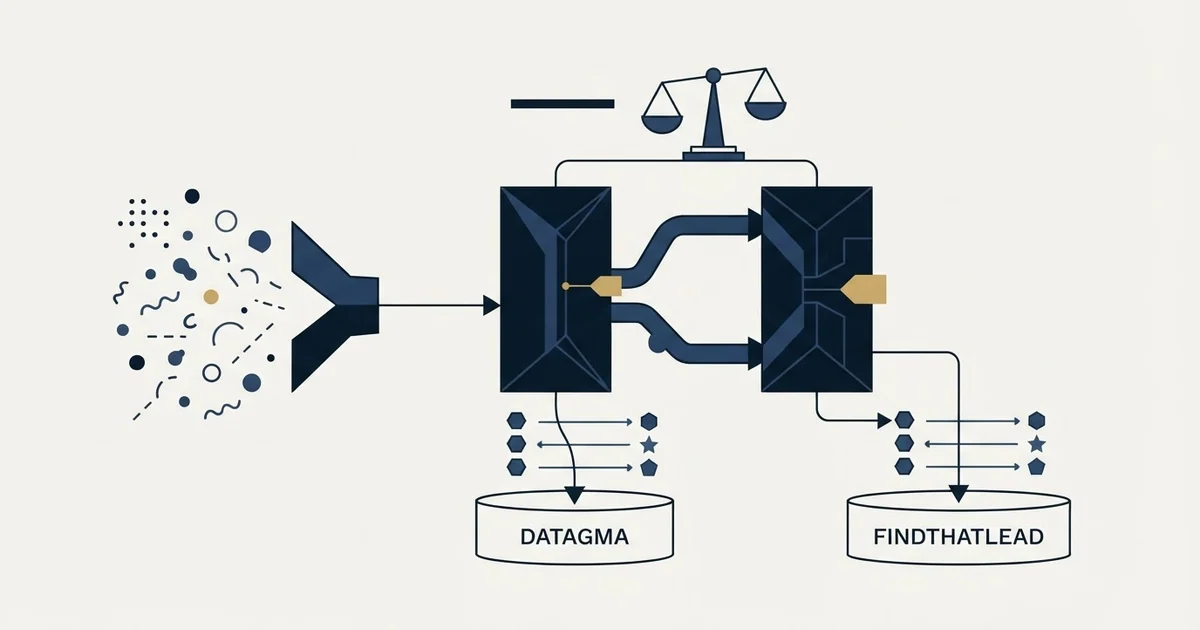 Editorial illustration for Datagma vs FindThatLead