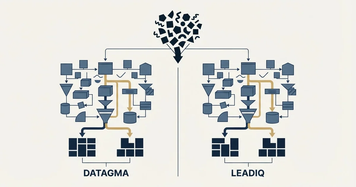 Editorial illustration for Datagma vs LeadIQ