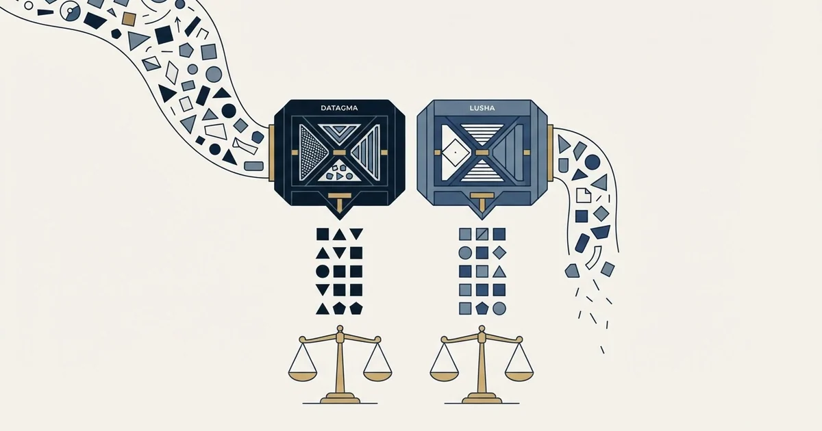 Editorial illustration for Datagma vs Lusha