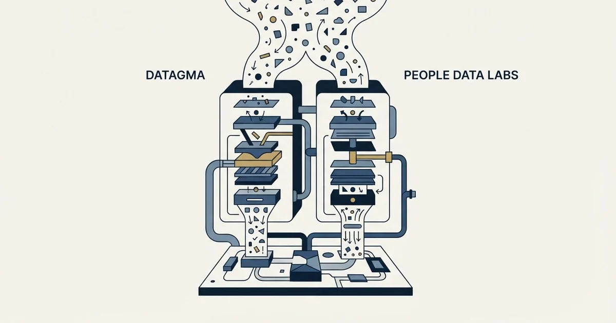 Editorial illustration for Datagma vs People Data Labs