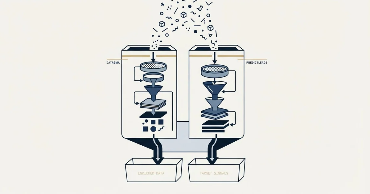 Editorial illustration for Datagma vs PredictLeads