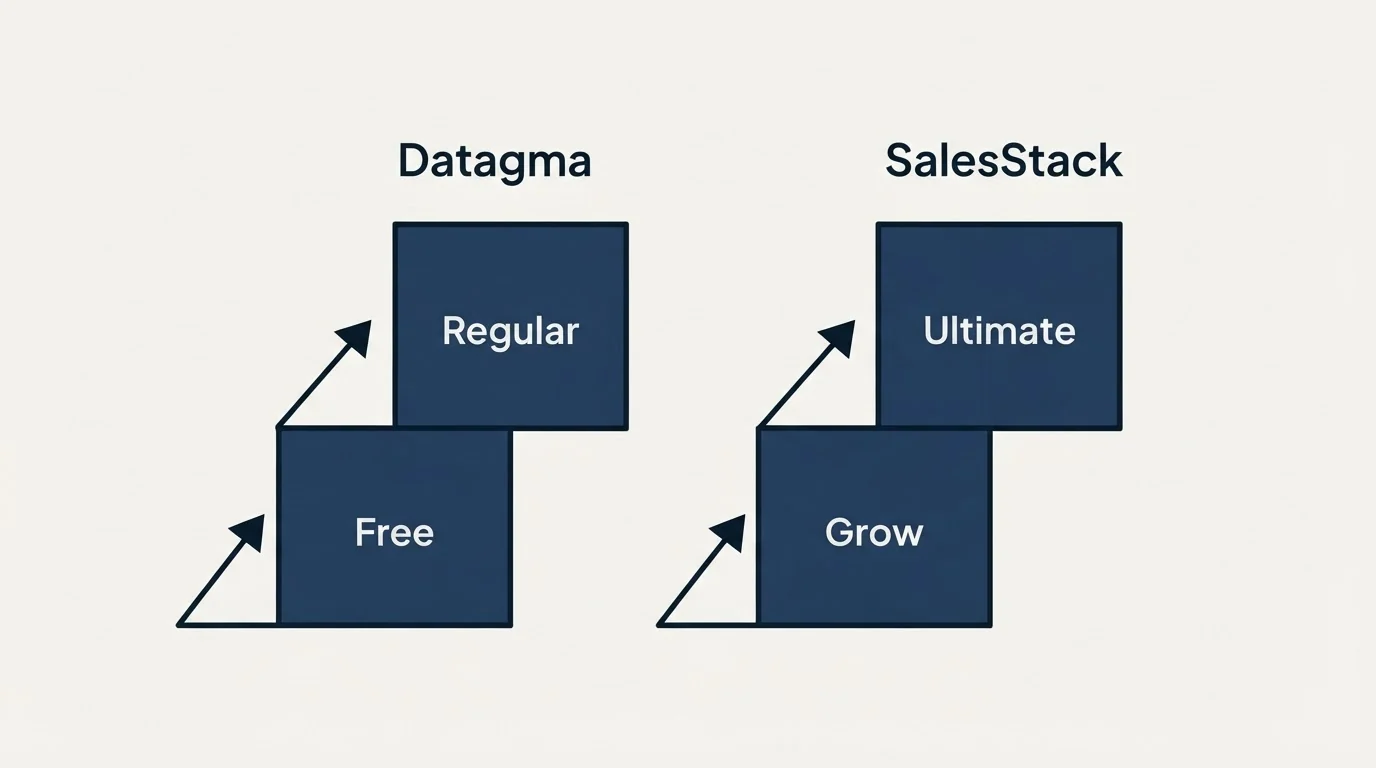 Pricing ladder: Pricing Comparison (Datagma, SalesStack, Free, Grow)