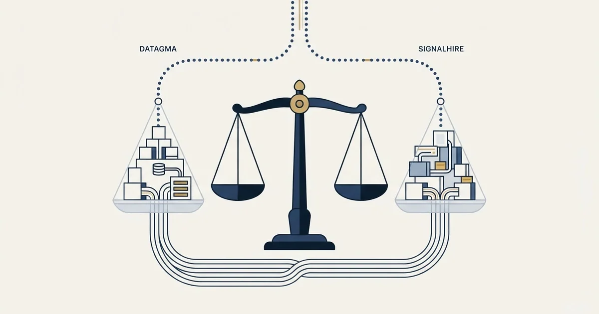 Editorial illustration for Datagma vs SignalHire