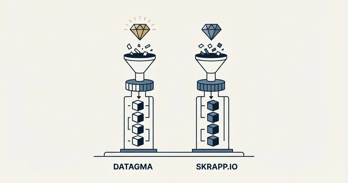Editorial illustration for Datagma vs Skrapp.io