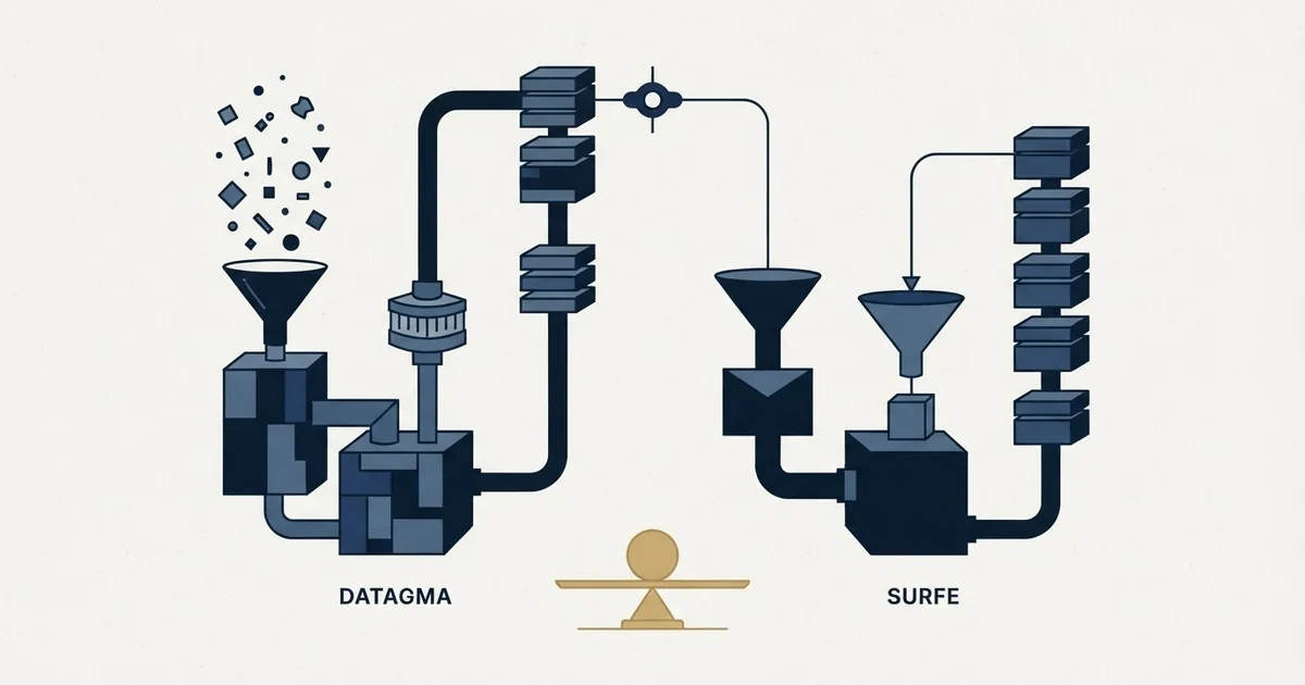 Editorial illustration for Datagma vs Surfe