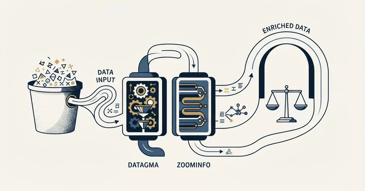 Editorial illustration for Datagma vs ZoomInfo