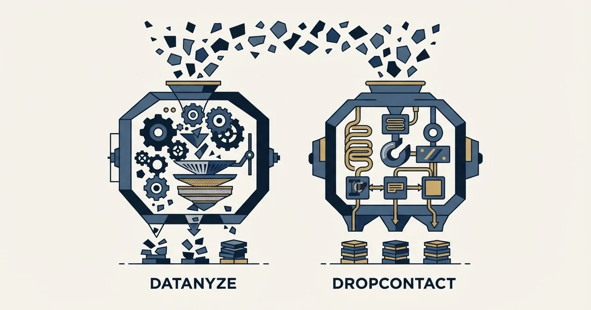 Editorial illustration for Datanyze vs Dropcontact