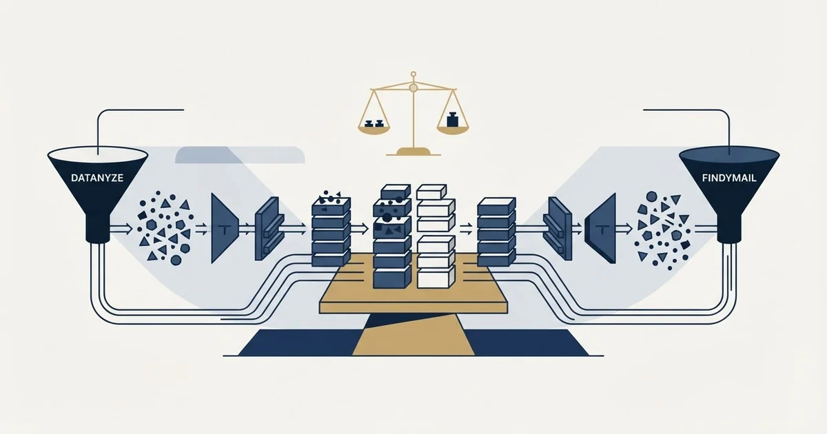 Editorial illustration for Datanyze vs Findymail