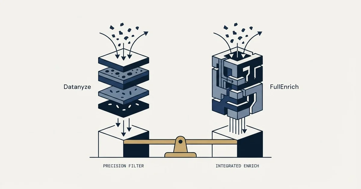 Editorial illustration for Datanyze vs FullEnrich
