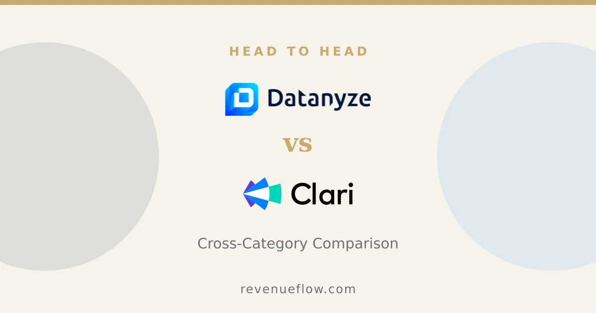 Branded cover: Datanyze vs Groove by Clari: Cross-Category Comparison