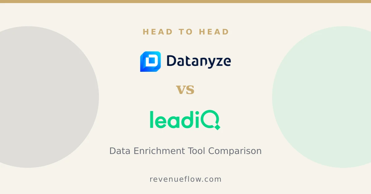Branded cover: Datanyze vs LeadIQ: Data Enrichment Tool Comparison