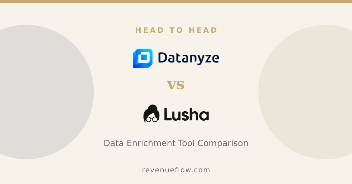 Branded cover: Datanyze vs Lusha: Data Enrichment Tool Comparison