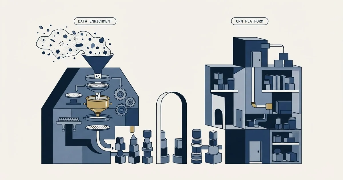 Editorial illustration for Datanyze vs Pipeline CRM