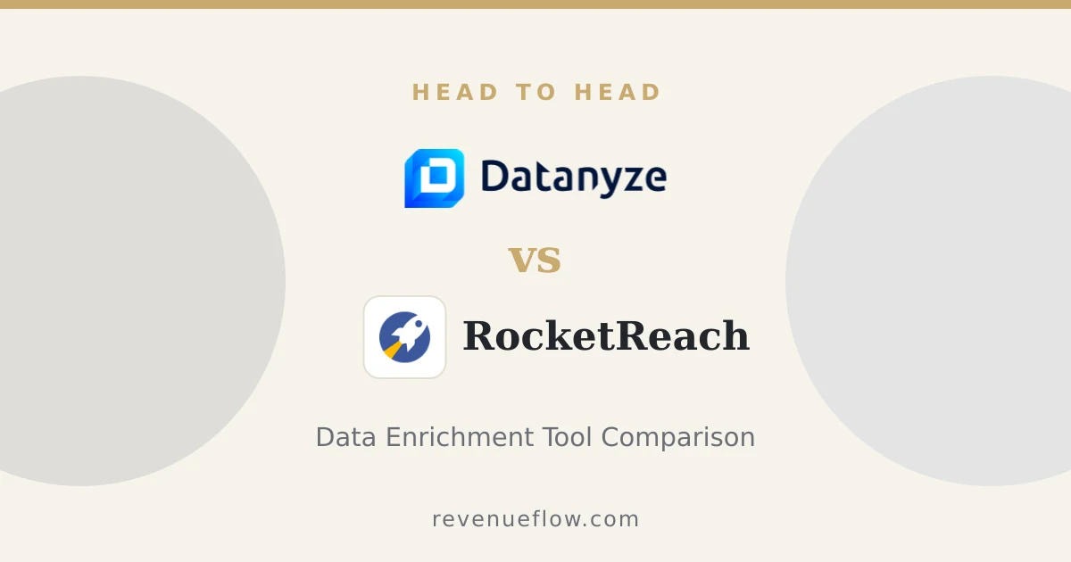 Branded cover: Datanyze vs RocketReach: Data Enrichment Tool Comparison