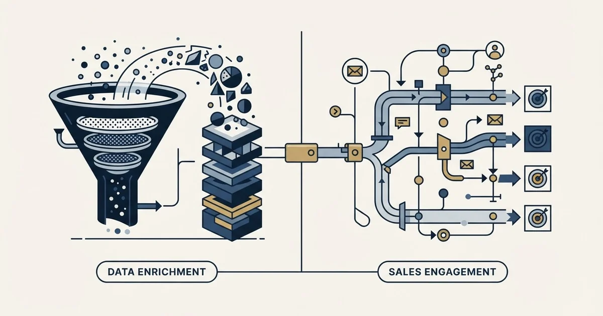 Editorial illustration for Datanyze vs Salesflow
