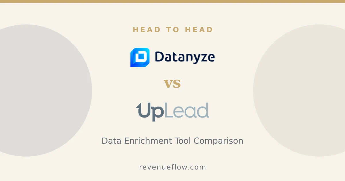 Branded cover: Datanyze vs UpLead: Data Enrichment Tool Comparison