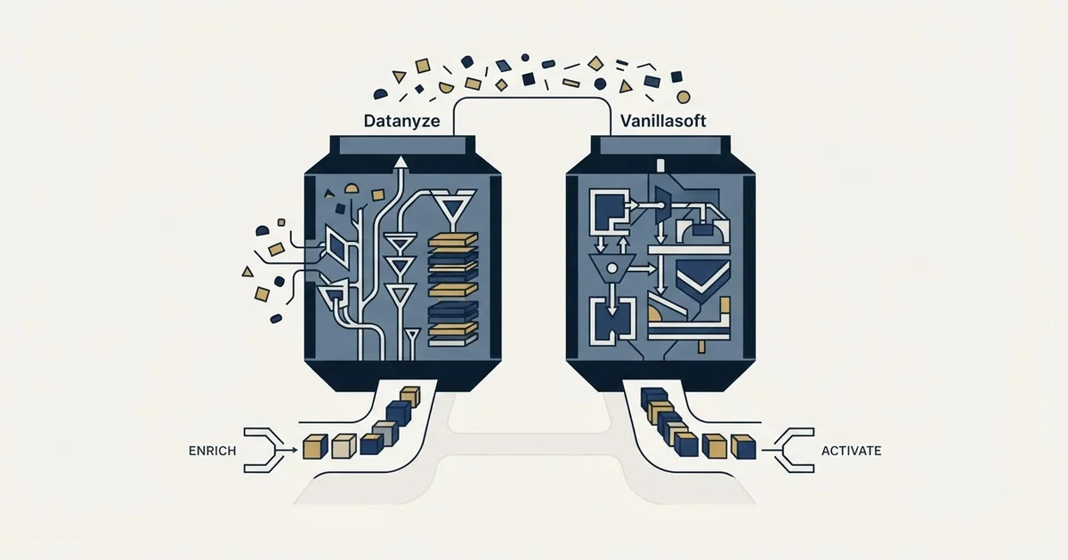Editorial illustration for Datanyze vs Vanillasoft