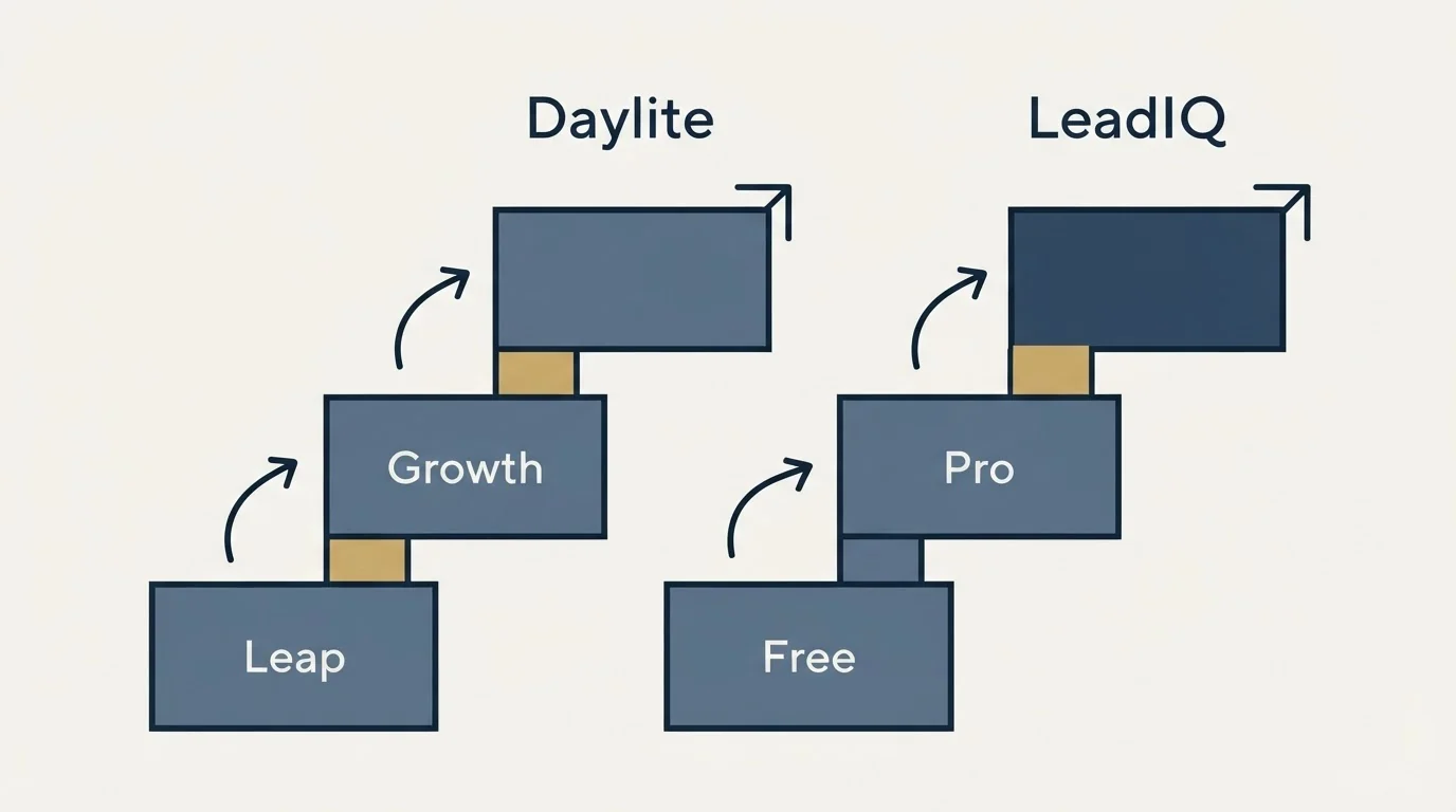 Pricing ladder: Pricing Comparison (Daylite, LeadIQ, Leap, Free)