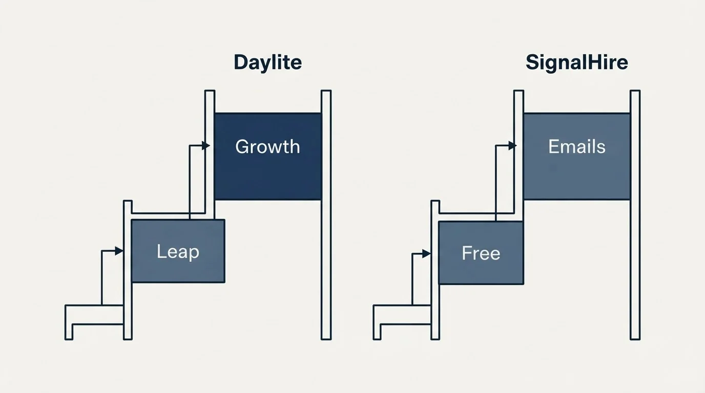 Pricing ladder: Pricing Comparison (Daylite, SignalHire, Leap, Free)