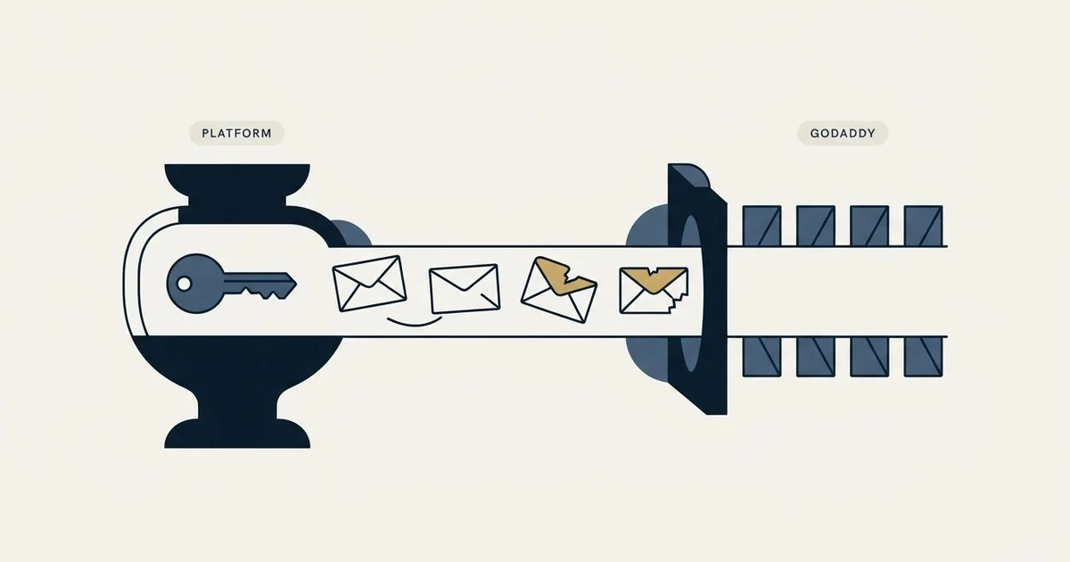 Editorial illustration for DKIM on GoDaddy