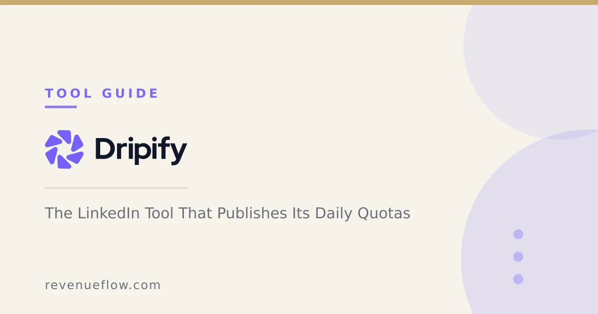 Branded cover: Dripify: The LinkedIn Tool That Publishes Its Daily Quotas