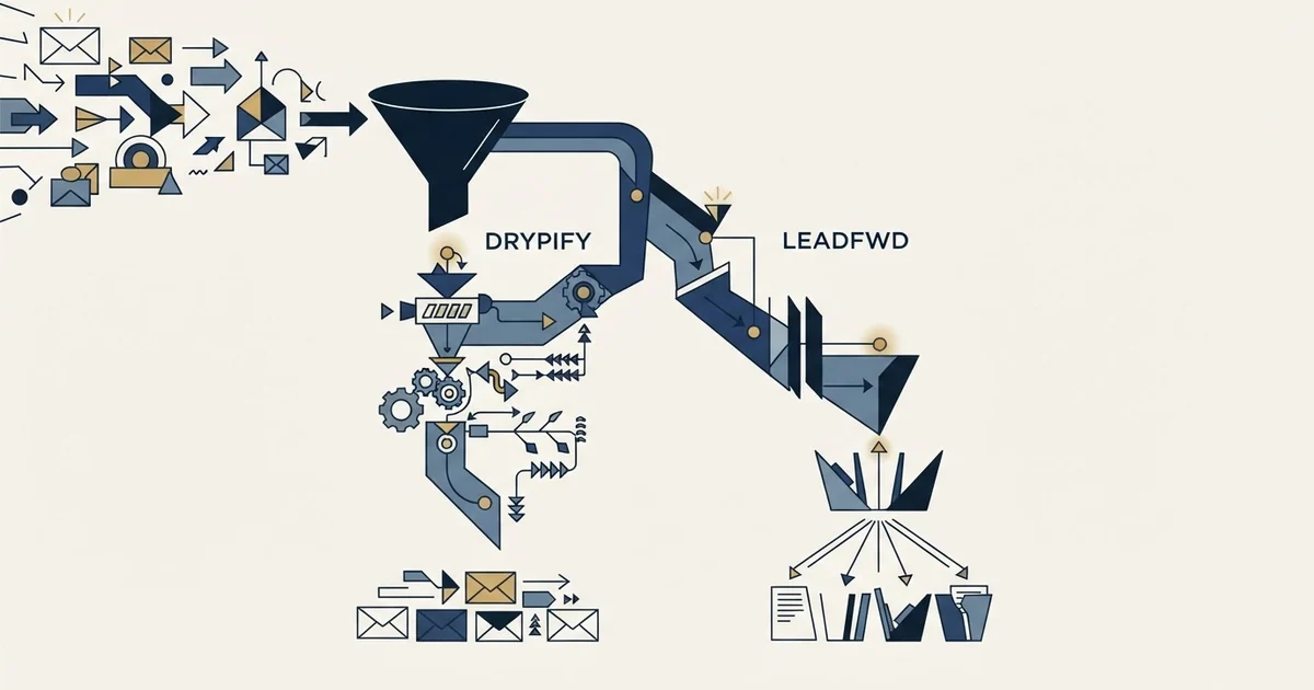 Editorial illustration for Dripify vs Leadfwd