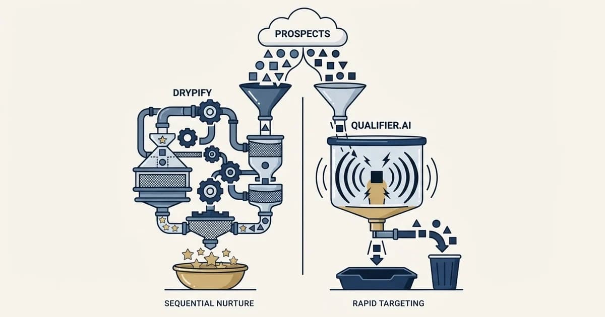 Editorial illustration for Dripify vs Qualifier.ai