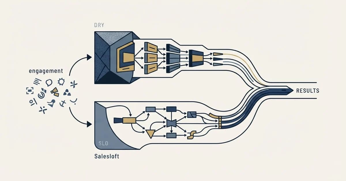 Editorial illustration for Dripify vs Salesloft