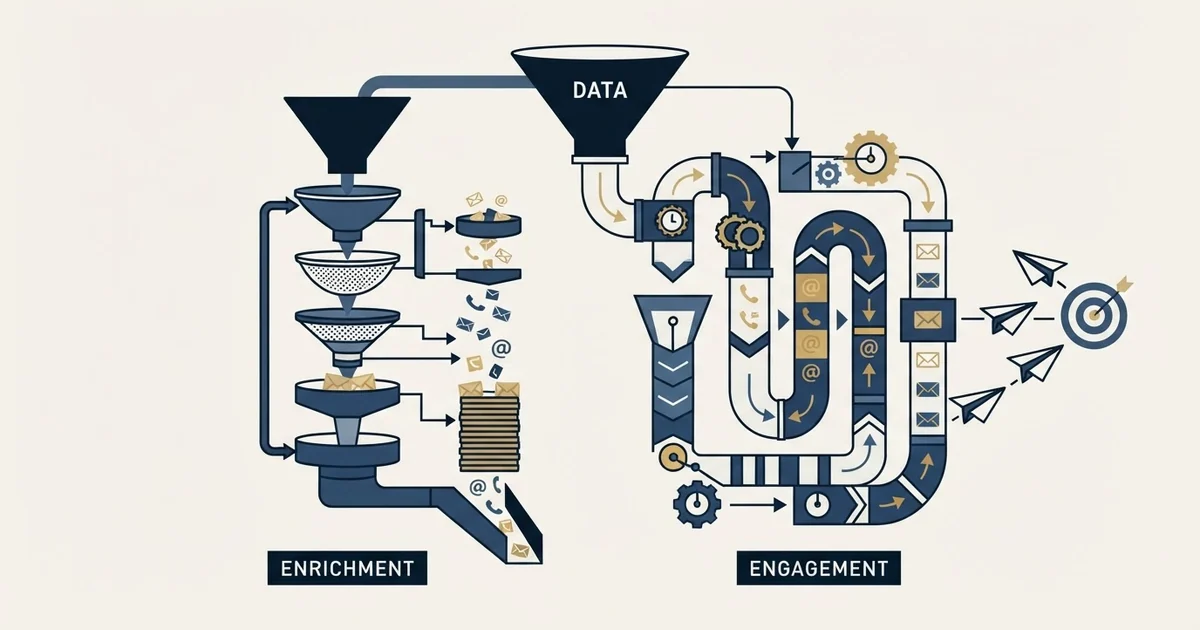 Editorial illustration for Dripify vs Skrapp.io