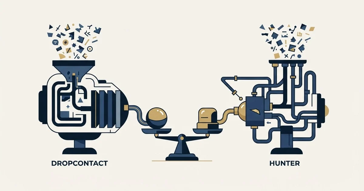 Editorial illustration for Dropcontact vs Hunter