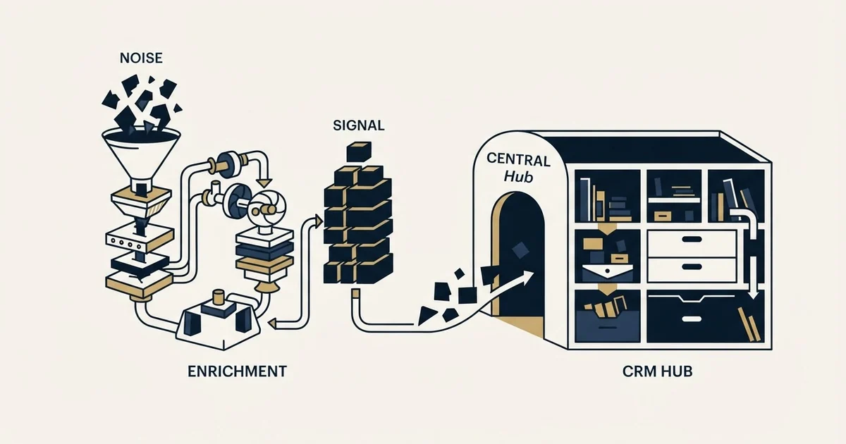 Editorial illustration for Dropcontact vs Less Annoying CRM