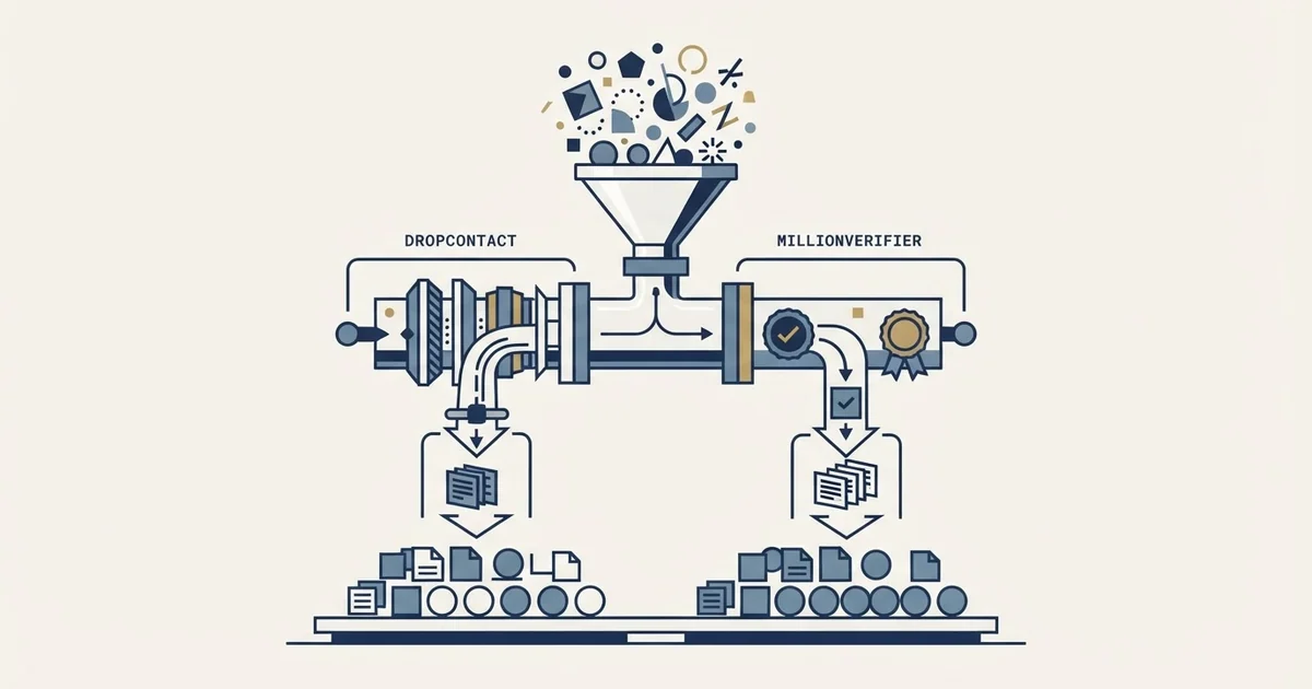 Editorial illustration for Dropcontact vs MillionVerifier