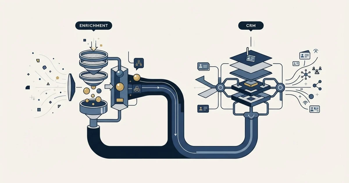 Editorial illustration for Dropcontact vs Salesflare