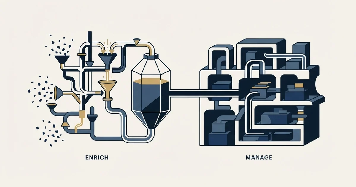 Editorial illustration for Dropcontact vs SugarCRM