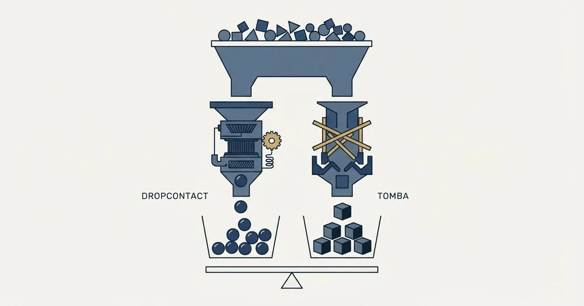 Editorial illustration for Dropcontact vs Tomba